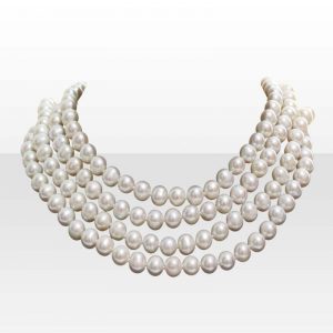 Collar de Perlas y Plata de Varias Vueltas